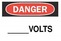 6CR55 Danger Sign, 7 x 10In, R and BK/WHT, ENG