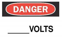 6CR56 Danger Sign, 10 x 14In, R and BK/WHT, ENG