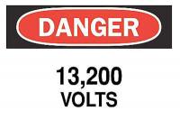 6CR60 Danger Sign, 10 x 14In, R and BK/WHT, ENG