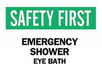6CR66 Safety Shower Sign, 10 x 14In, ENG, Text
