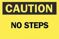 6CR85 Caution Sign, 7 x 10In, BK/YEL, No Steps