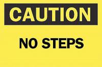 6CR86 Caution Sign, 10 x 14In, BK/YEL, No Steps