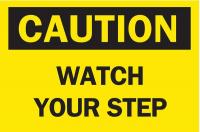 6CR98 Caution Sign, 7 x 10In, BK/YEL, PLSTC, ENG