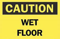 6CT01 Caution Sign, 10 x 14In, BK/YEL, Wet FL, ENG
