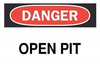 6CT08 Danger Sign, 7 x 10In, R and BK/WHT, ENG