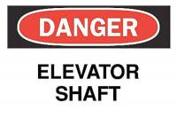 6CT11 Danger Sign, 10 x 14In, R and BK/WHT, ENG