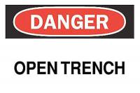 6CT13 Danger Sign, 10 x 14In, R and BK/WHT, ENG