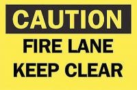 6CT28 Fire Lane Sign, 7 x 10In, BK/YEL, ENG, Text