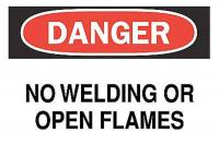 6CT62 Danger Sign, 7 x 10In, R and BK/WHT, ENG