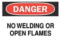 6CT63 Danger Sign, 10 x 14In, R and BK/WHT, ENG