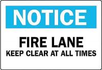 6CT66 Fire Lane Sign, 7 x 10In, BL and BK/WHT