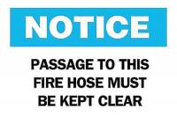 6CT72 Fire Hose Sign, 10 x 14In, BL and BK/WHT