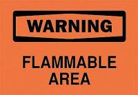 6CT76 Warning Sign, 10 x 14In, BK/ORN, FLMB Area