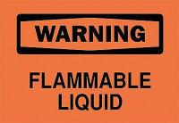 6CT77 Warning Sign, 7 x 10In, BK/ORN, FLMB LIQ