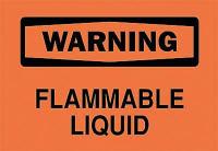 6CT78 Warning Sign, 10 x 14In, BK/ORN, FLMB LIQ