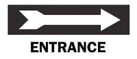6CV48 Entrance Sign, 10 x 14In, BK/WHT, ENTR, ENG
