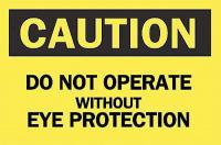 6CV53 Caution Sign, 10 x 14In, BK/YEL, ENG, Text