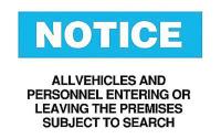 6CV83 Notice Security Sign, 10 x 14In, ENG, Text