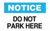 6CV87 Parking Sign, 10 x 14In, BK and BL/WHT