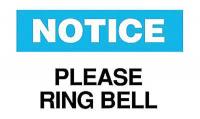 6CV93 Notice Sign, 10 x 14In, BL and BK/WHT, ENG