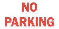 6CW13 Parking Sign, 10 x 14In, R/WHT, No PRKG