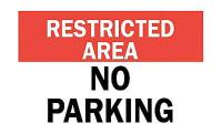 6CW24 No Parking Sign, 10 x 14In, R and BK/WHT