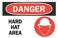 6CW54 Danger Sign, 10 x 14In, R and BK/WHT, ENG