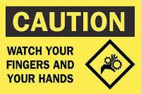 6CW62 Caution Sign, 10 x 14In, BK/YEL, ENG, SURF