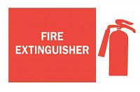 6CW69 Fire Extinguisher Sign, 10 x 14In, WHT/R