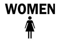 6CW73 Restroom Sign, 10 x 14In, BK/WHT, Women, ENG