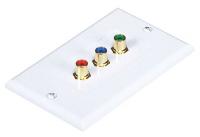 6CZH1 Audio Video Wall Plate, 3 RCA, White