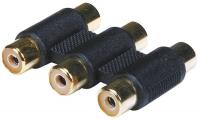 6CZT2 Cable Coupler, 3 RCA, Black