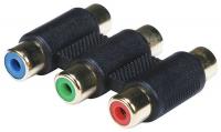 6CZT3 Cable Coupler, 3 RCA, Color Coded