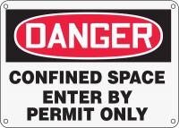 6DGG3 Danger Sign, 10 x 14In, R and BK/WHT, ENG