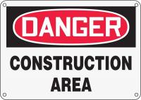 6DGG4 Danger Sign, 10 x 14In, R and BK/WHT, ENG