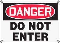 6DGG5 Danger Sign, 10 x 14In, R and BK/WHT, ENG