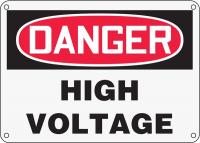 6DGG8 Danger Sign, 10 x 14In, R and BK/WHT, HV, HV