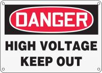 6DGG9 Danger Sign, 10 x 14In, R and BK/WHT, ENG