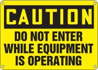 6DGH3 Caution Sign, 10 x 14In, BK/YEL, ENG, Text