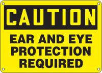 6DGH4 Caution Sign, 10 x 14In, BK/YEL, ENG, Text