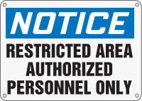 6DGH8 Notice Sign, 10 x 14In, BL and BK/WHT, ENG