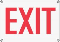 6DGJ0 Exit Sign, 10 x 14In, R/WHT, Exit, ENG, Text