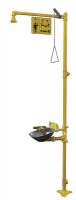 6DGW7 Drench Shower With Eyewash, Yellow