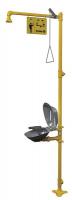 6DGW9 Drench Shower With Eyewash, Yellow