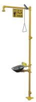 6DGX4 Drench Shower With Eyewash, Yellow