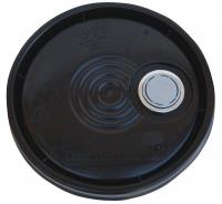 6DKW5 Plastic Pail Lid, Black, With Spout