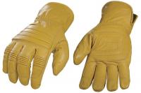 6DLJ1 Leather Gloves, L, Tan, PR