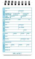 6DLU8 Field Book, Fire Incident Report Form