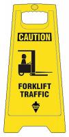 6DMF9 Floor Sign, Yellow, 24 In., 2 Sided