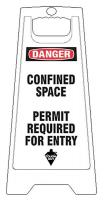 6DMG7 Floor Sign, White, 24 In., 2 Sided